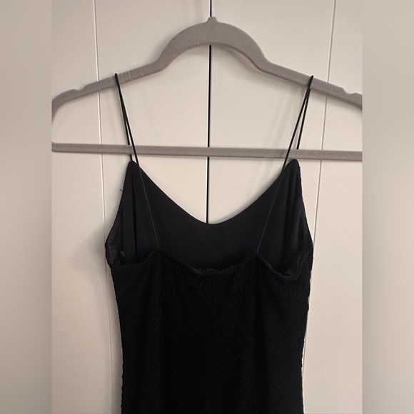 Le Château Black Textured Midi Slip Dress | XS - Picture 5 of 5